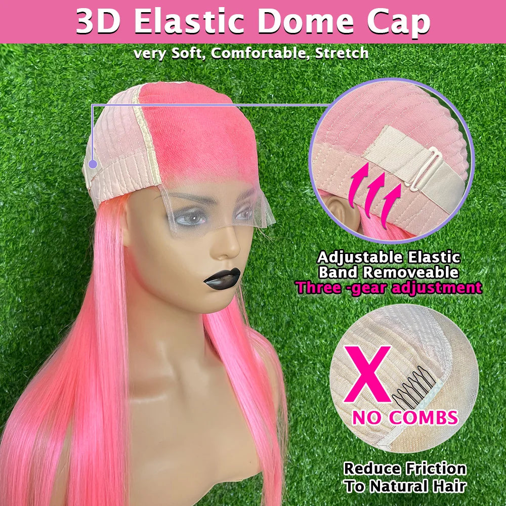 Lace Front Blue Straight Human Hair Wigs