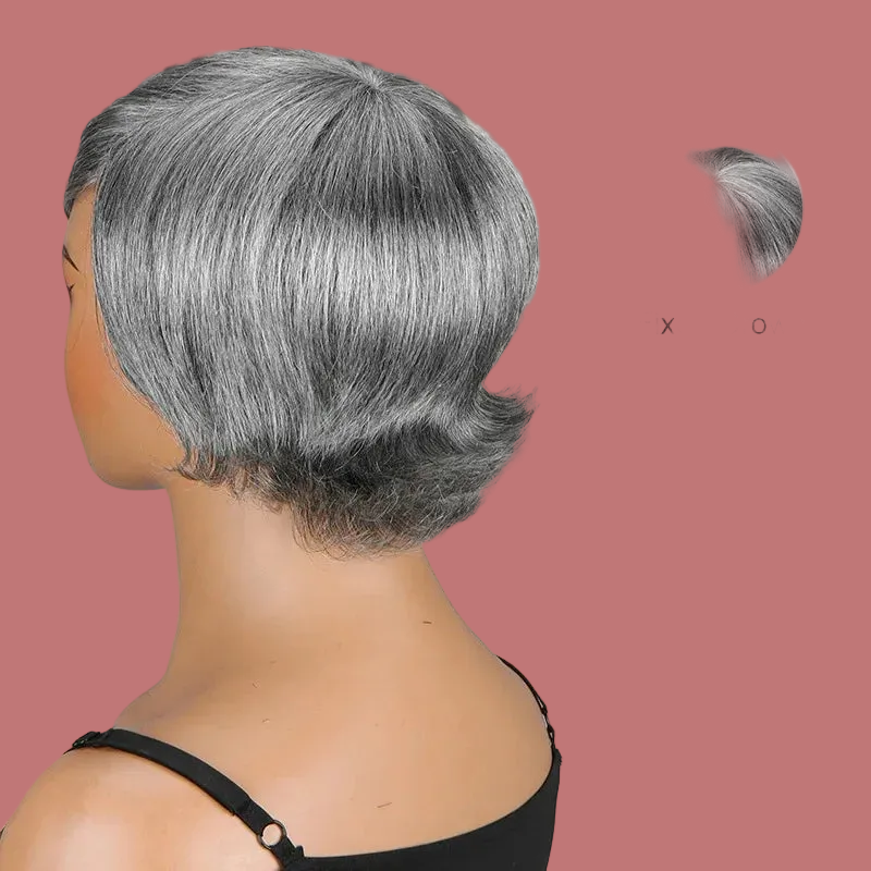 Pixie Cut Glueless Human Hair With Retro Flip Ends Wigs
