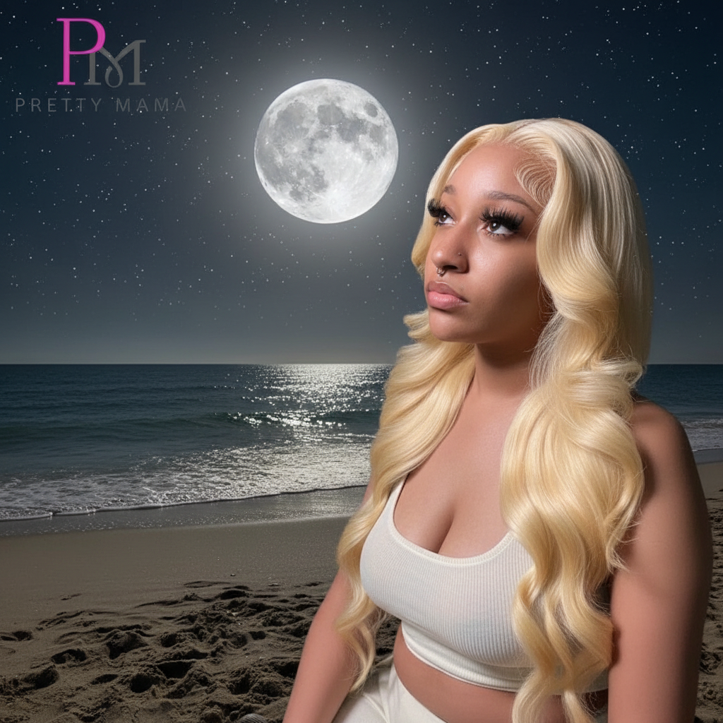 JNETTE CHANEL lace front pre-plucked body wave human hair wig, natural-looking lace wig with smooth, wavy hair extensions.