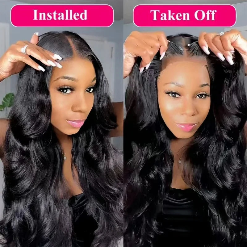 Glueless Lace Front Pre Plucked Body Wave Human Hair Wigs