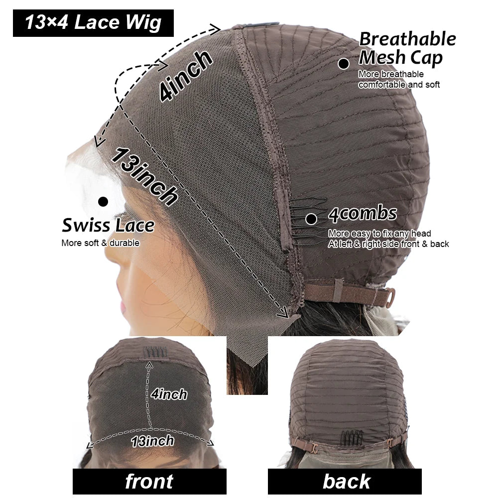 Glueless Lace front Pre Plucked Human Hair Bob Wigs