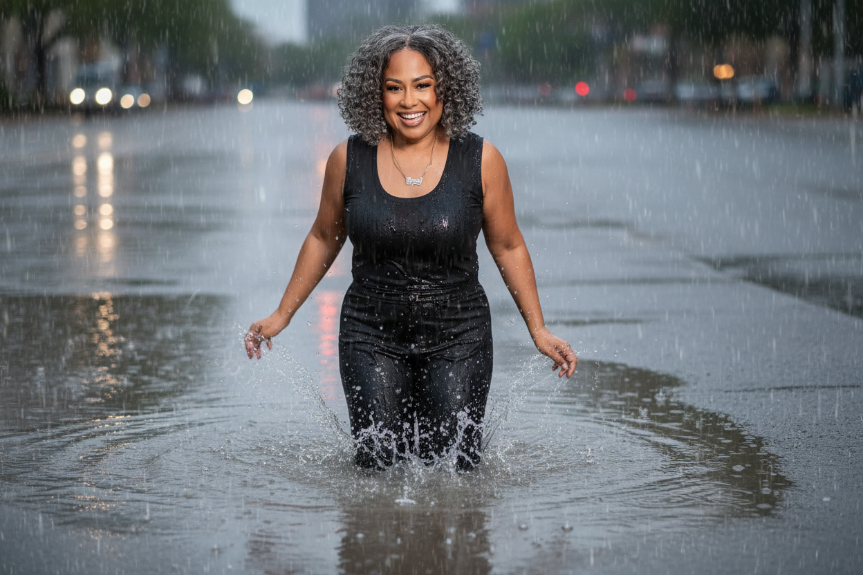 Glueless Salt & Pepper Water Wave Human Hair Wig