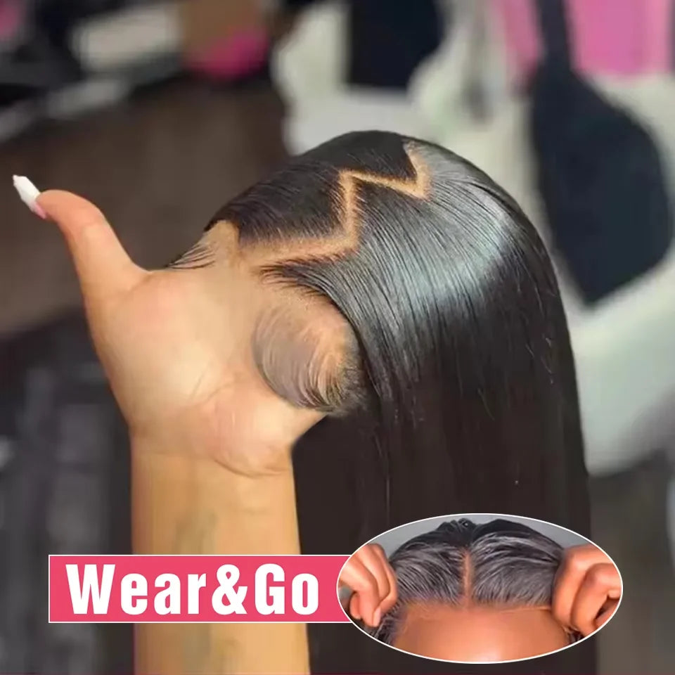 Glueless Lacefront Preplucked Human Hair Bone Straight Wig