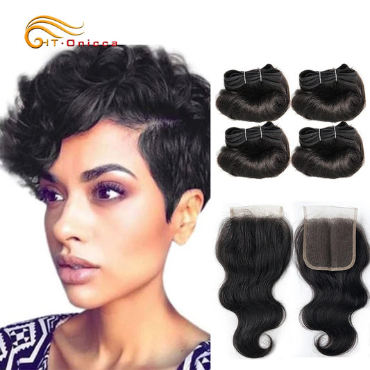 8” Short Bob Body Wave Ombre Remy Human Hair Bundles – Brazilian Hair Weave