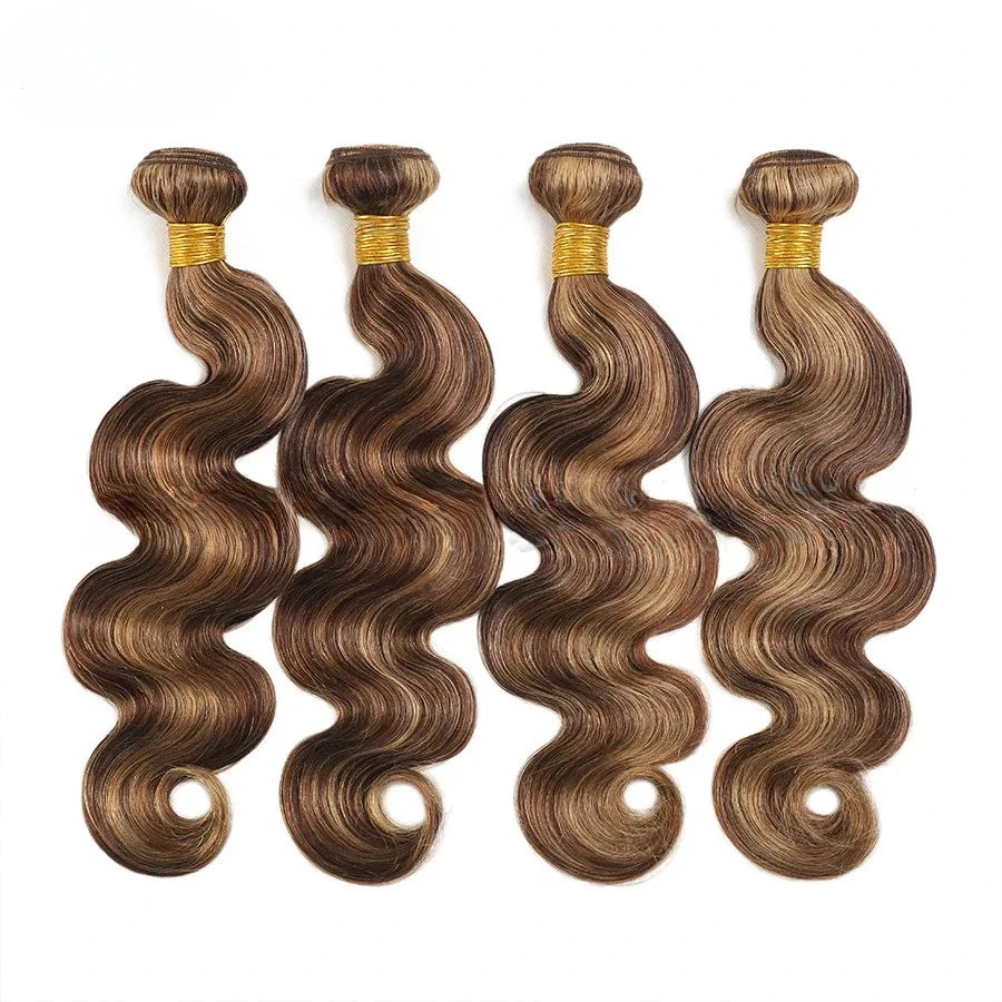 Ombre Body Wave Human Raw Indian Hair Bundles Hair Extensions