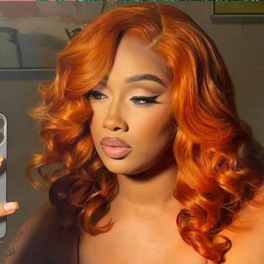 Lace Closure Bob Body Wave Human Hair  With Baby Hair Wigs
