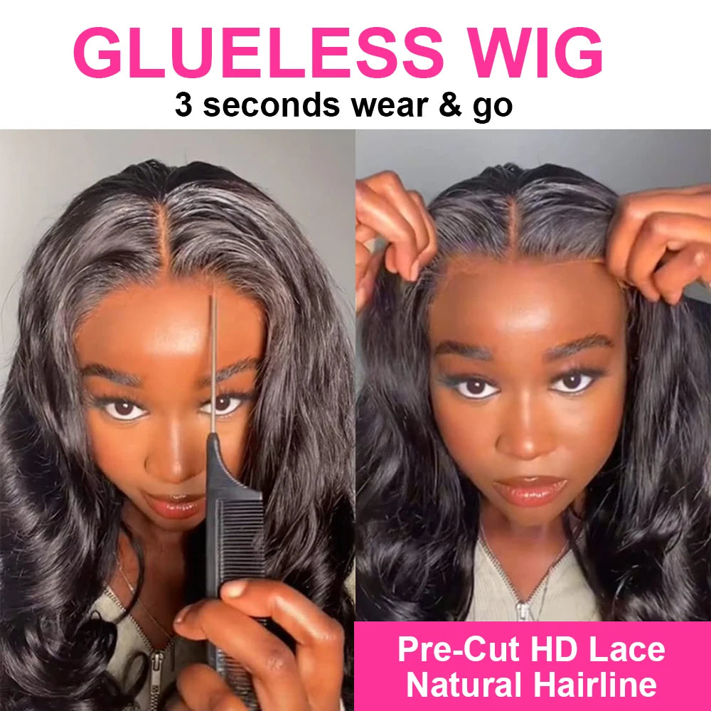 Glueless Lace Front Preplucked Human Hair Body Wave Short Bob Wigs