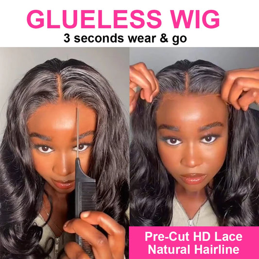 Glueless Lace Front Preplucked Human Hair Body Wave Short Bob Wigs