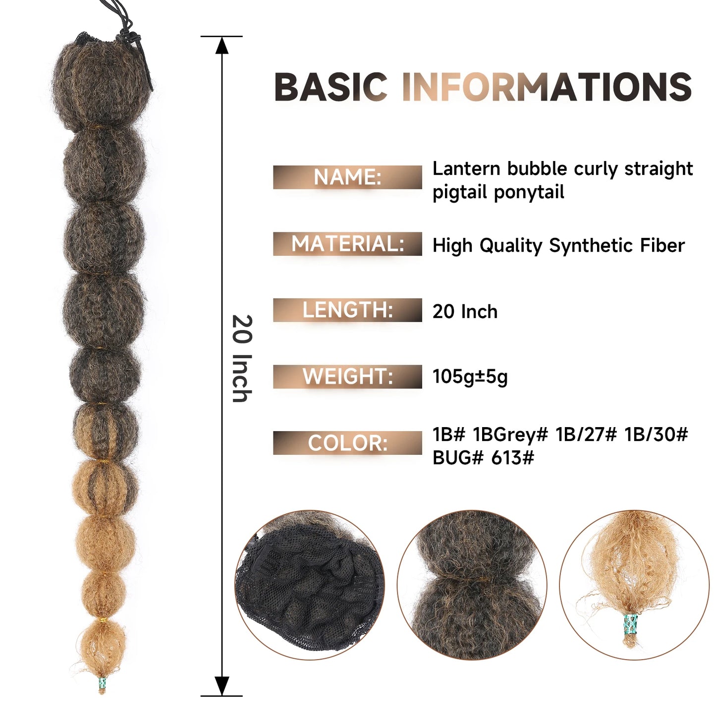 Synthetic Bubble Ponytail Drawstring