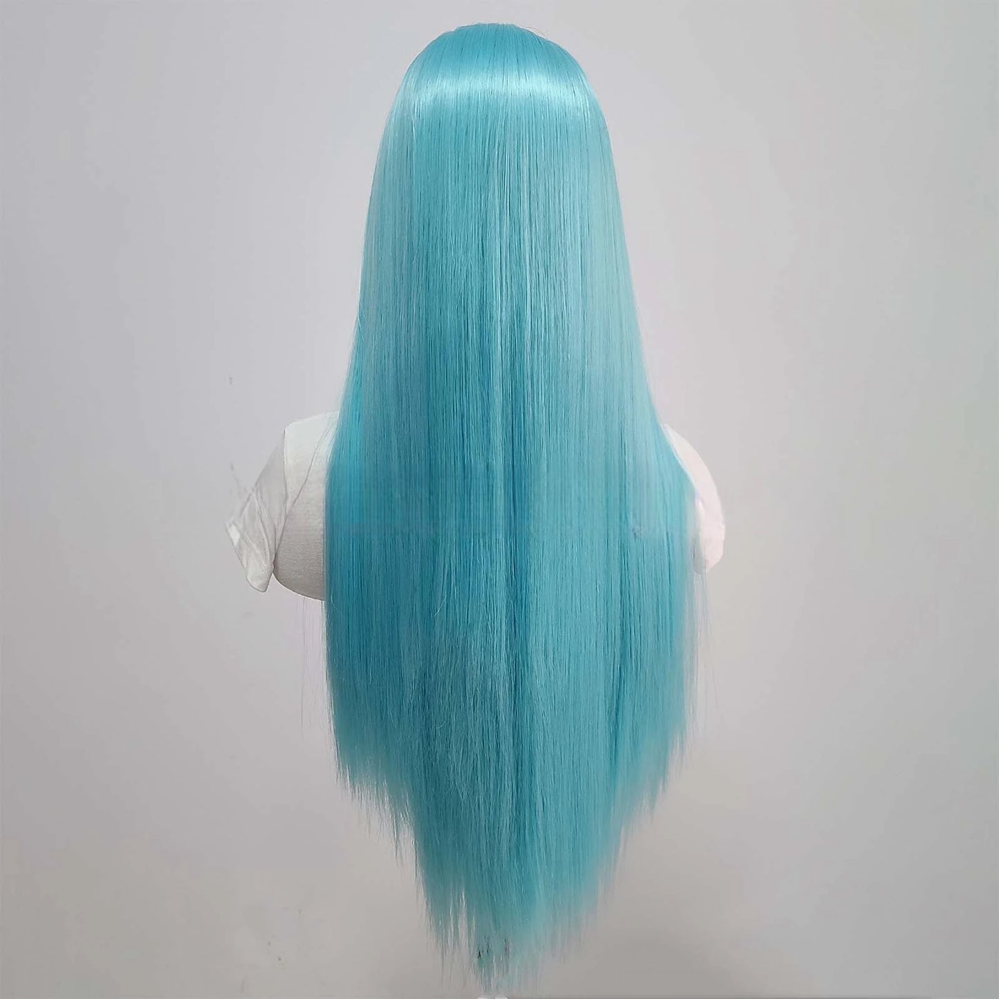 Glueless Lace Front Synthetic Blue Long Straight Wig