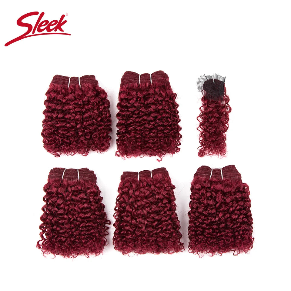 Short Indian Kinky Curly 5-Piece Bundle Set – Premium Remy Human Hair