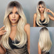 Synthetic Heat Resistant Ombré Layered Straight with Bangs Wigs