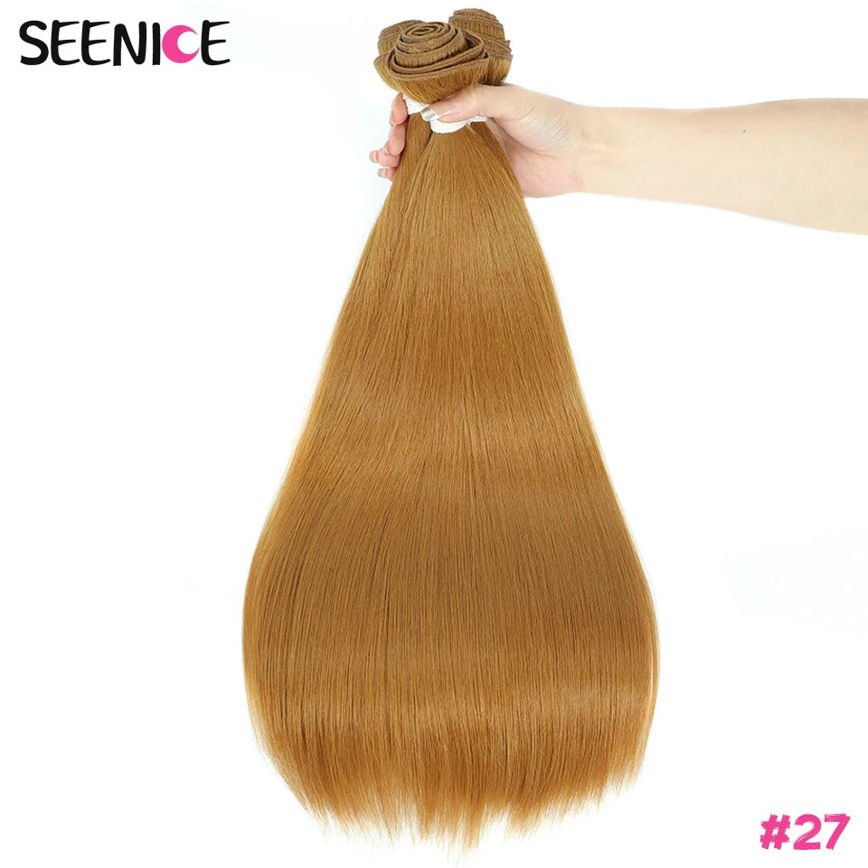 Straight Hair One-Piece Bundle – Heat-Resistant Synthetic Natural-Look Hair Weave Extensions