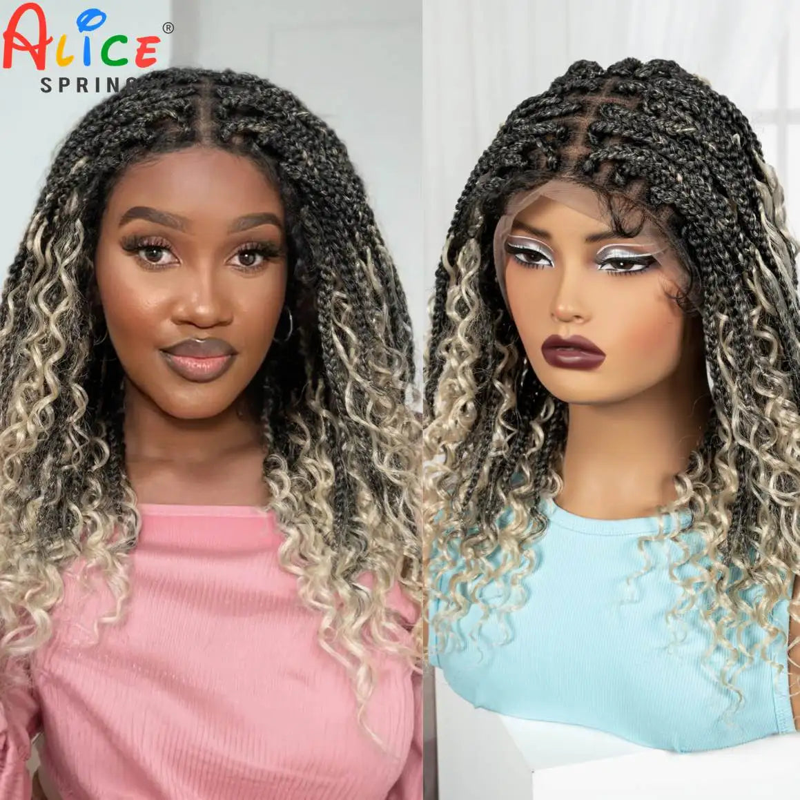 Synthetic Full Lace Knotless Box Braided Wigs
