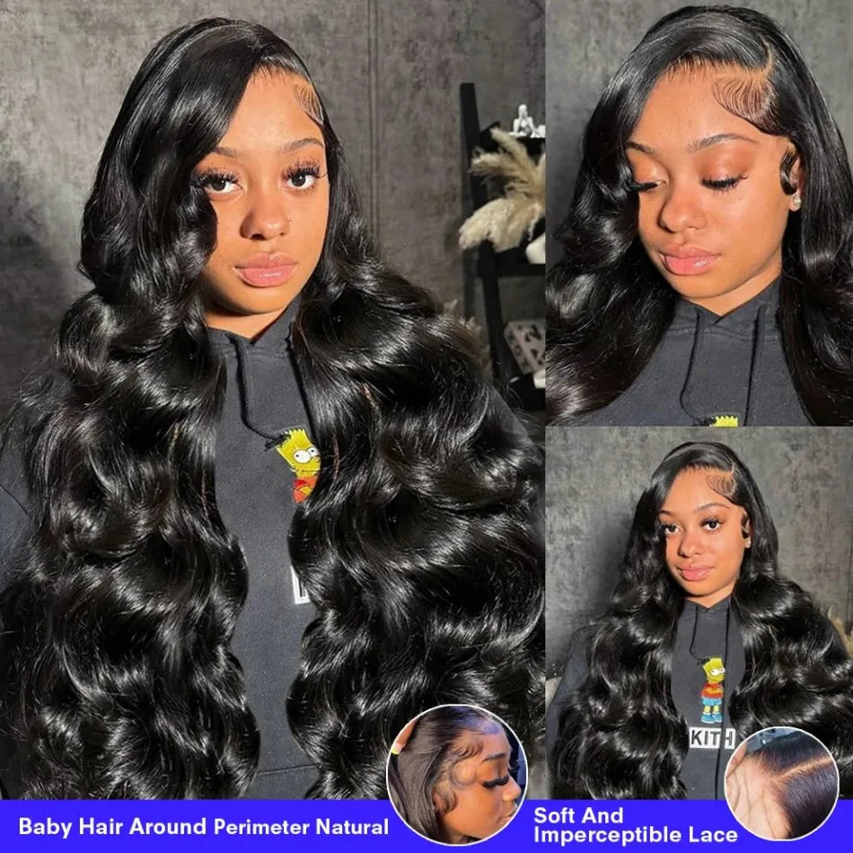 JNETTE CHANEL lace front pre-plucked HD body wave human hair wig with natural-looking lace front and full body wave texture.