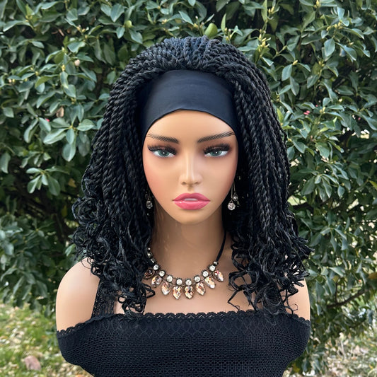 Synthetic Heat Resistance Short Braided Headband Bob Wig