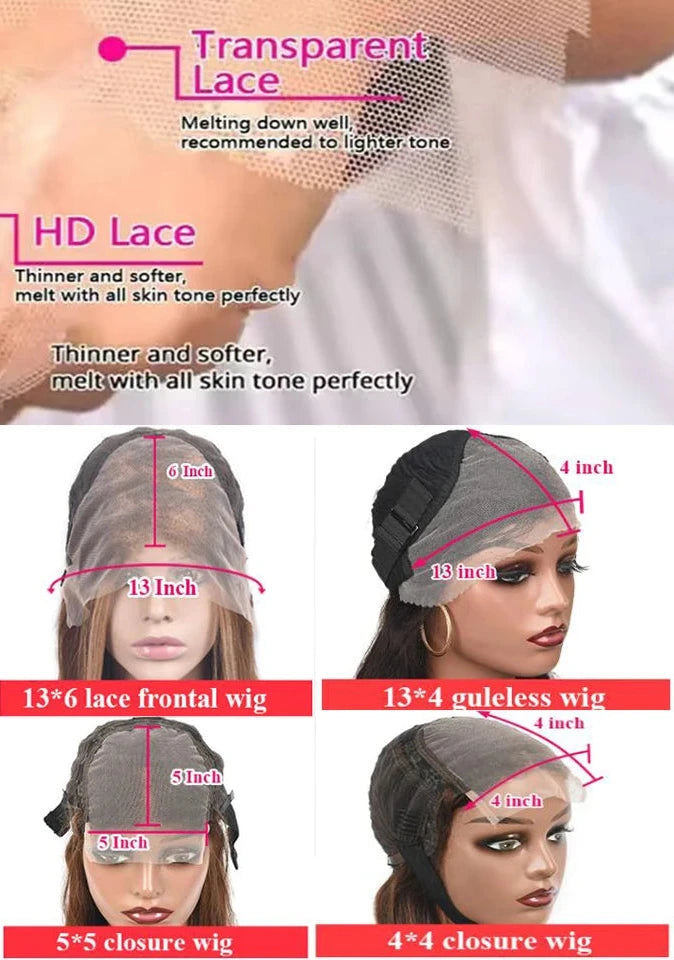 JNETTE CHANEL lace front HD body wave ombre pre-plucked human hair wig showing natural wave pattern and seamless lace front.