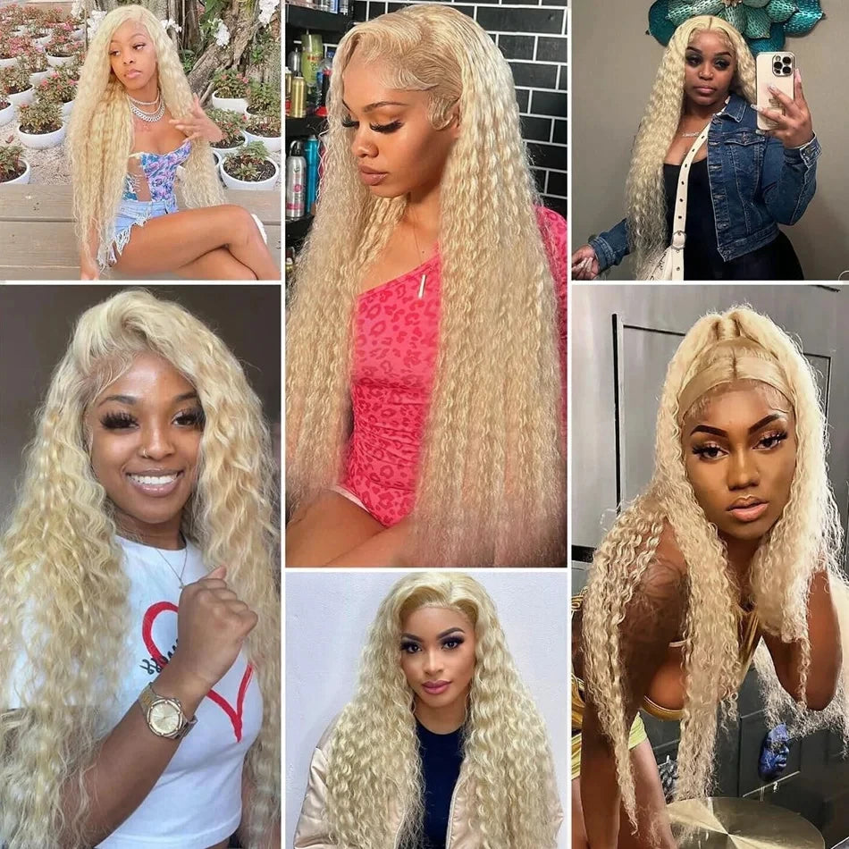 JNETTE CHANEL lace front HD blonde human hair wig with natural hairline and pre-plucked lace, styled for a realistic look.