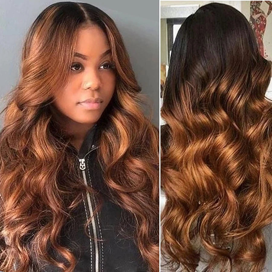 Lace Front Ombre Honey Blonde Human Hair Wigs