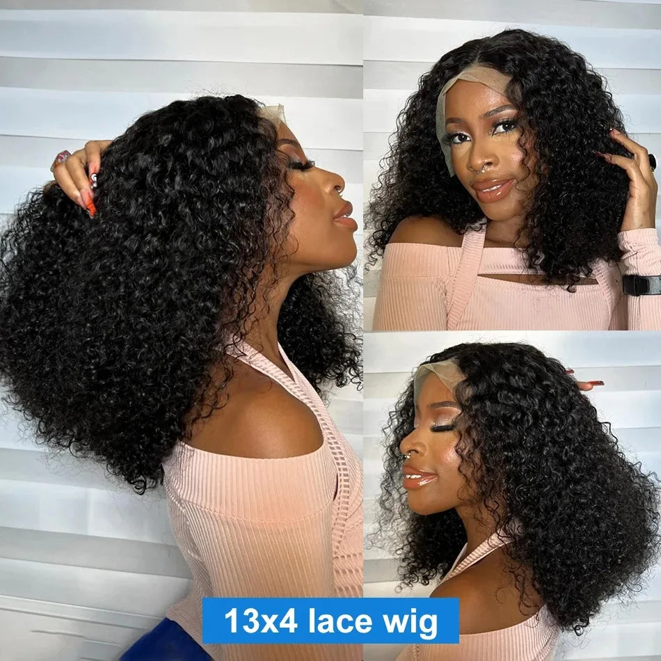 Lace Front Transparent Deep Wave Human Remy Hair Wig