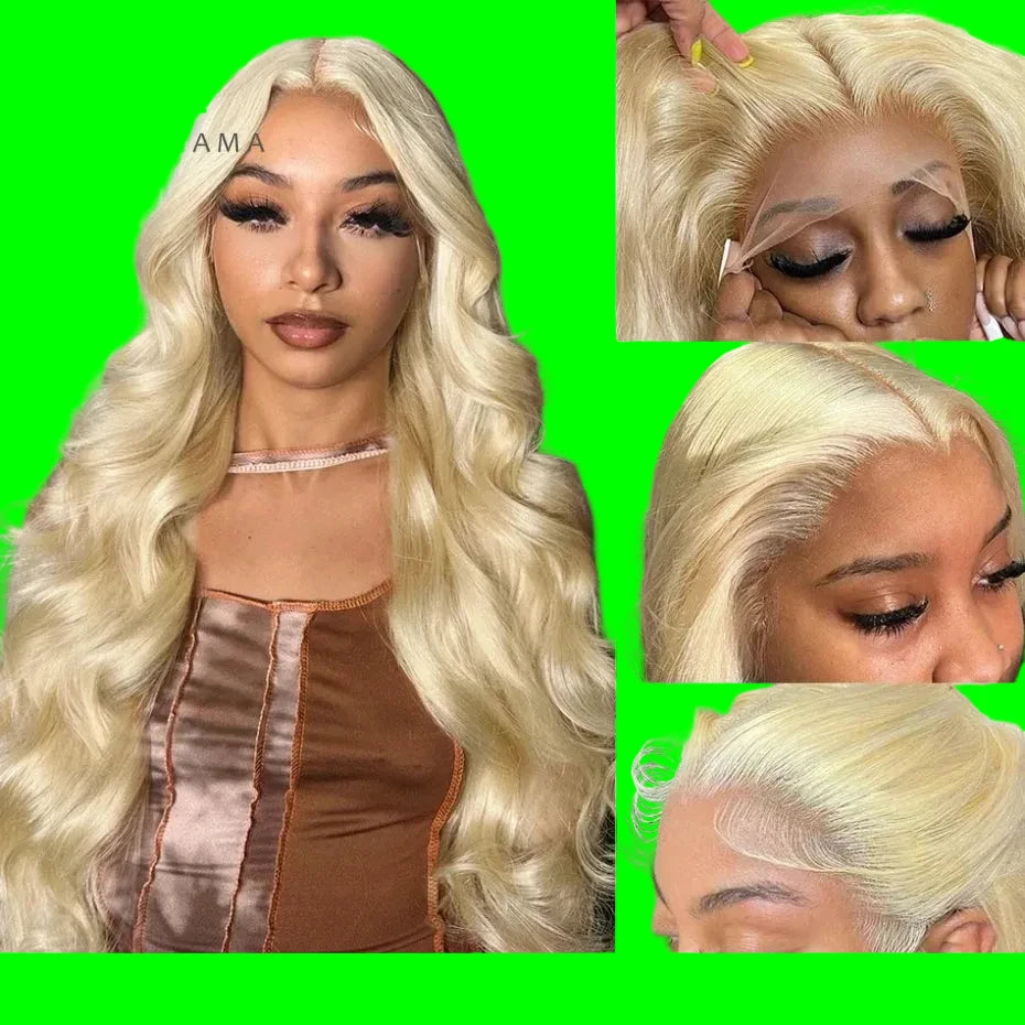 JNETTE CHANEL lace front pre-plucked body wave human hair wig with natural hairline and soft, wavy texture for a realistic look.