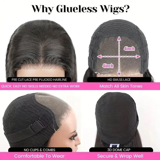 Glueless Lace Front Pre Bleached Knots Body Wave Human Hair Wigs
