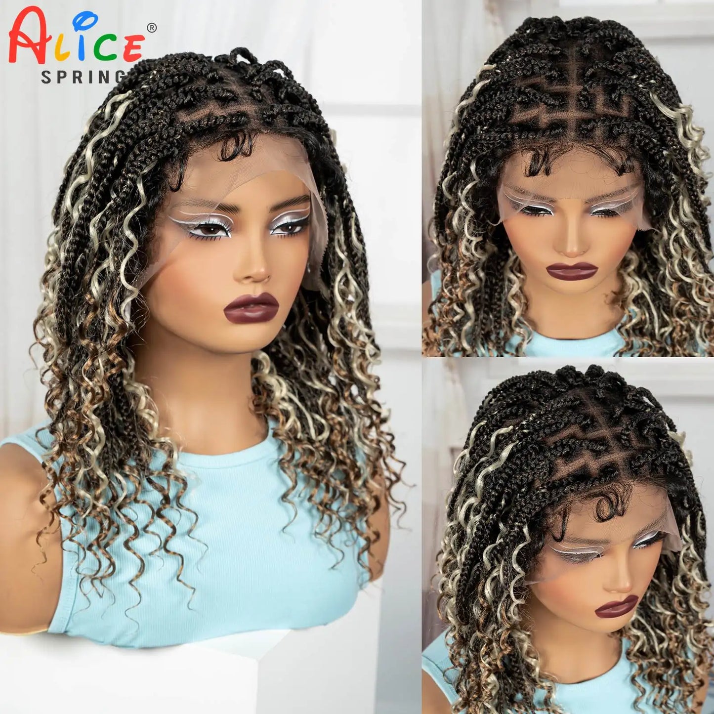 Synthetic Full Lace Knotless Box Braided Wigs