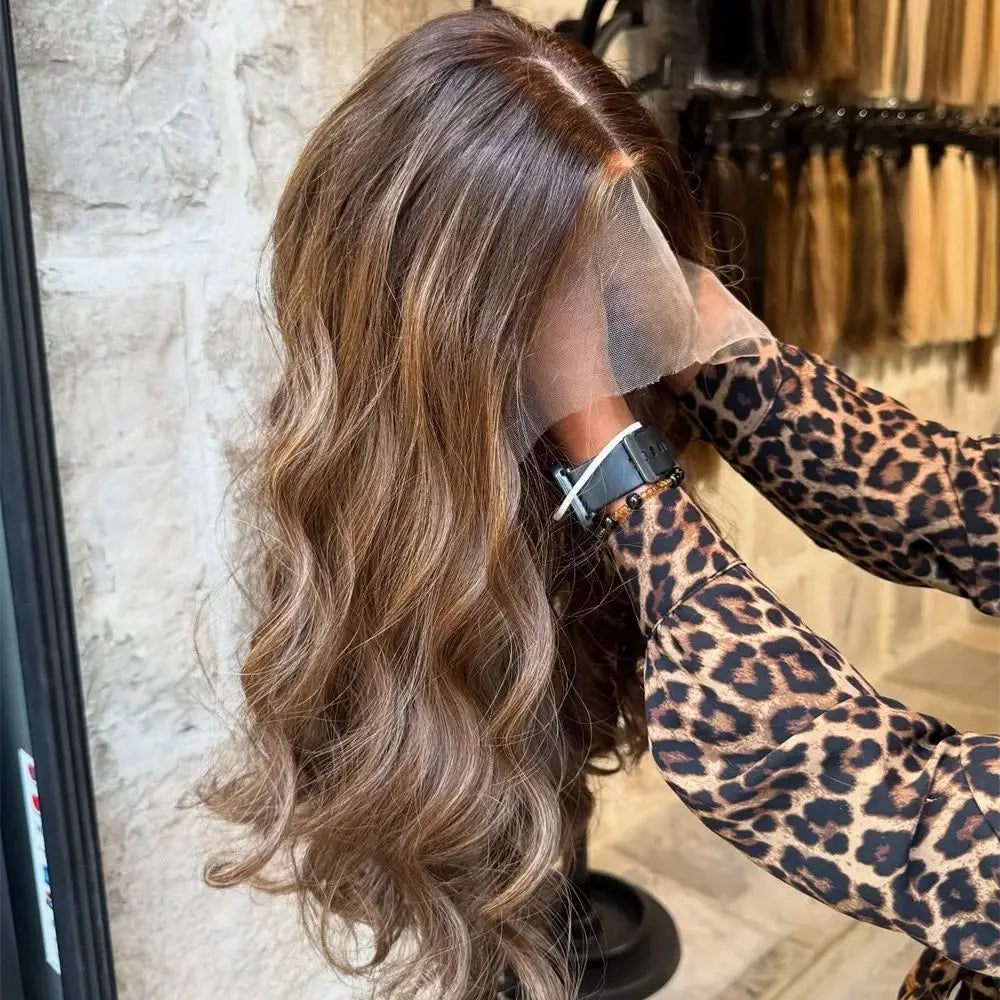 JNETTE CHANEL glueless synthetic lace front wig with natural hairline and heat-resistant lace, styled for a realistic look.