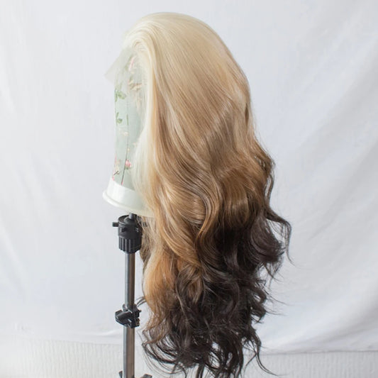 Synthetic Lace Front Ombre Blond Long Body Wave  Wigs