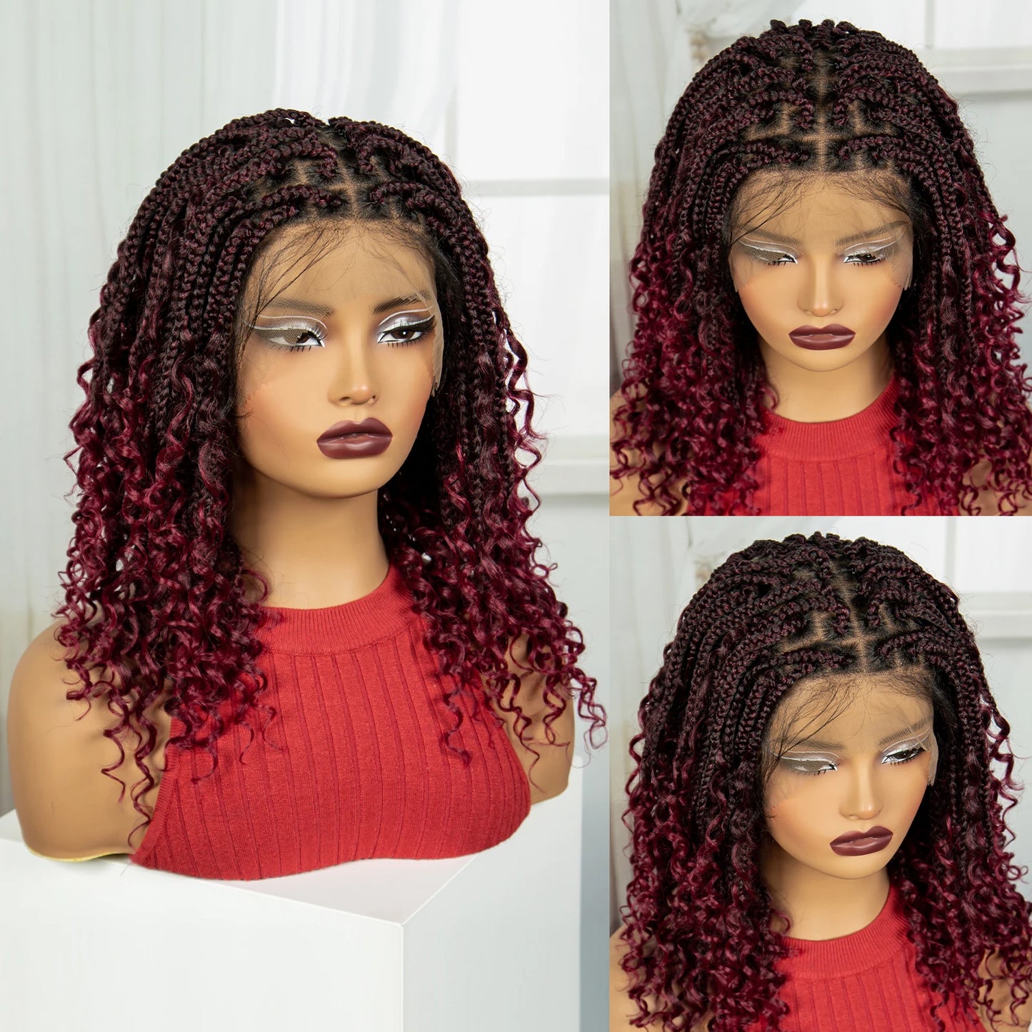 Synthetic Full Lace Knotless Box Braided Wigs
