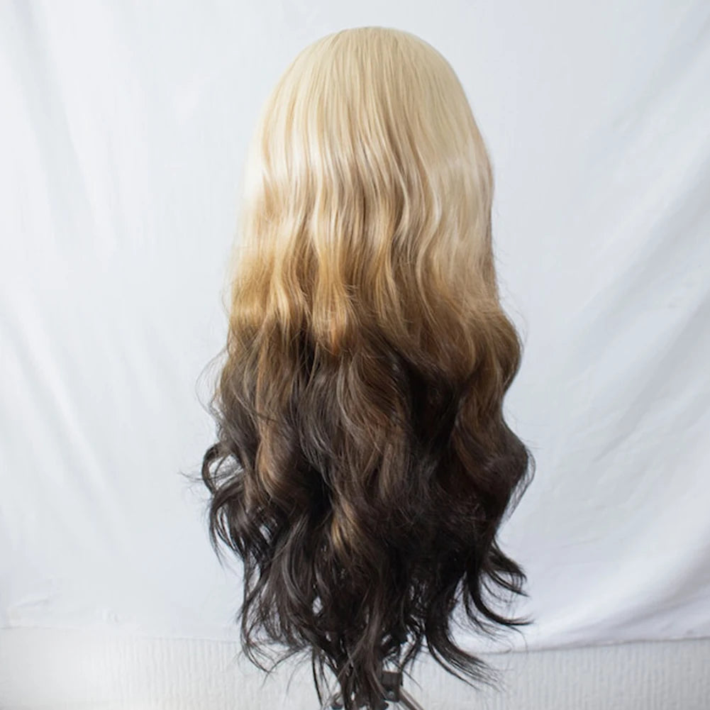 Synthetic Lace Front Ombre Blond Long Body Wave  Wigs