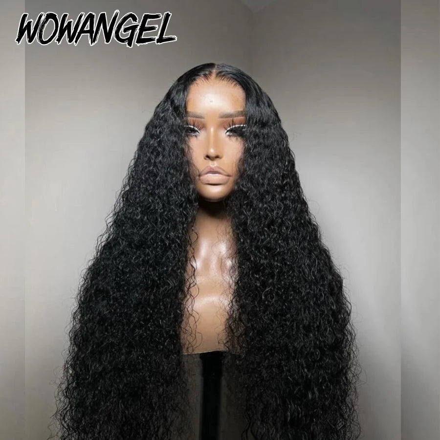 Glueless Lace Closure Water Wave PrePlucked Natural Hairline Human Hair Wig
