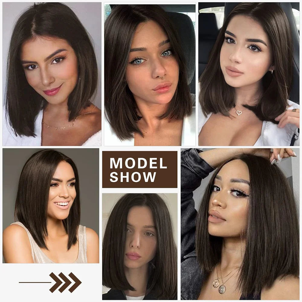 Lace Front Transparent Straight Bob Human Hair Wigs