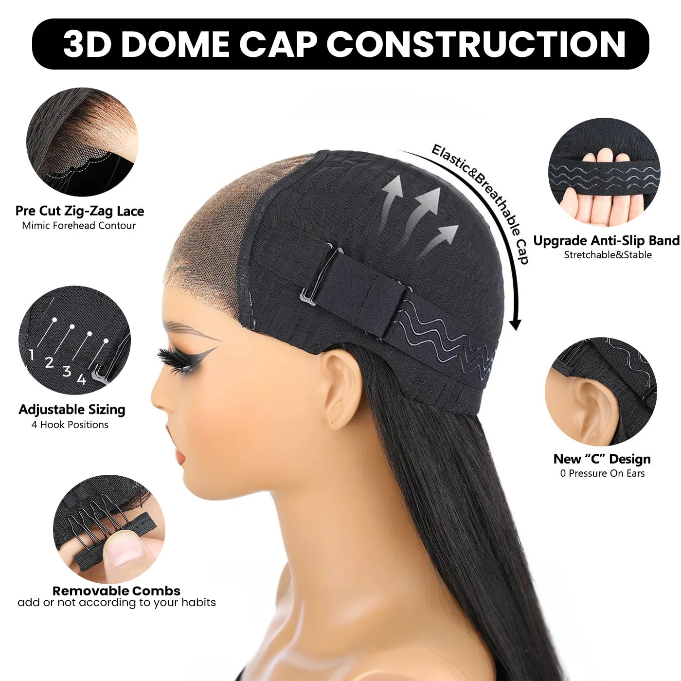 Grey glueless lace front human hair wig by JNETTE CHANEL, showcasing natural hair texture and lace front design for a seamless look.