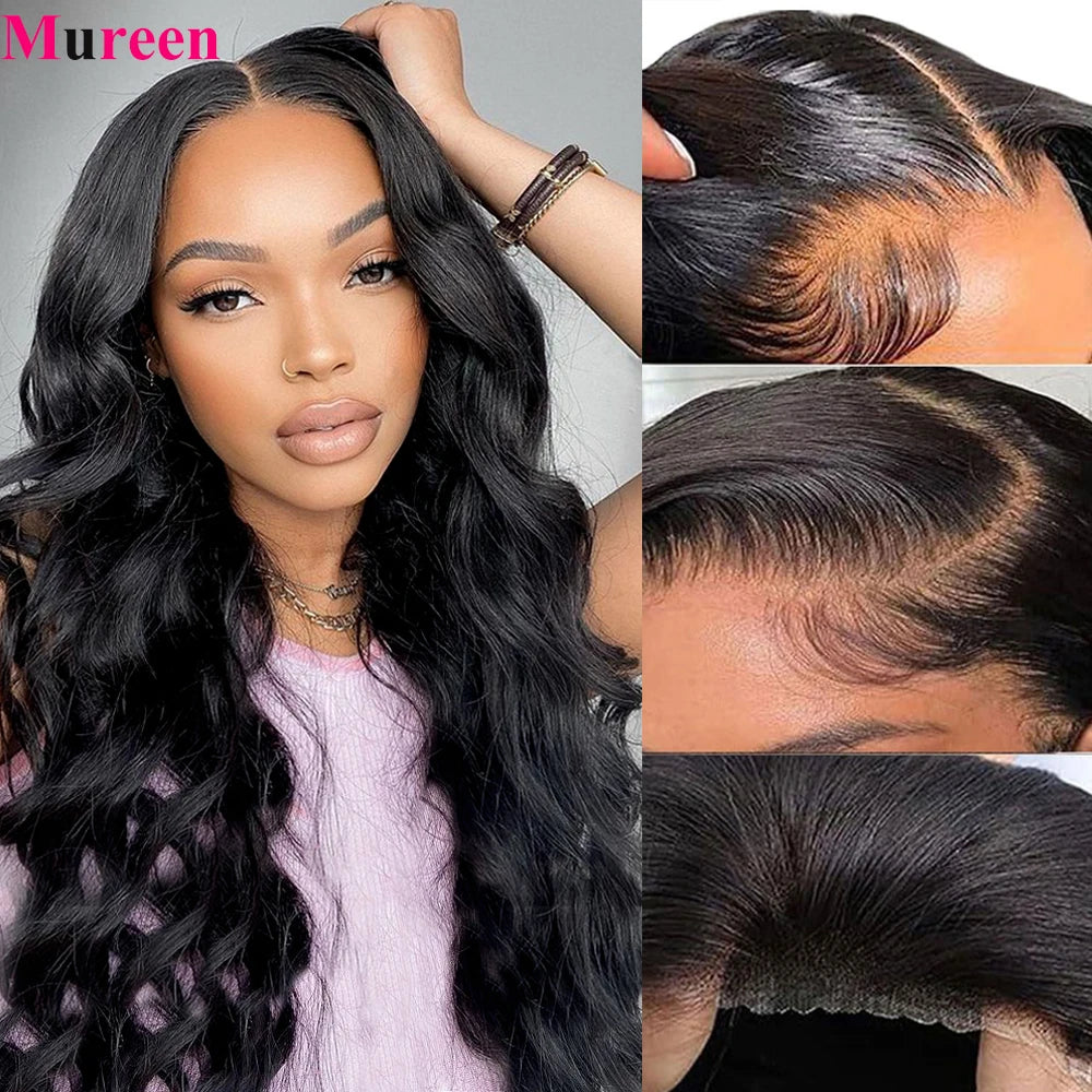 Glueless Lace Front Pre Plucked Body Wave Human Hair Wigs