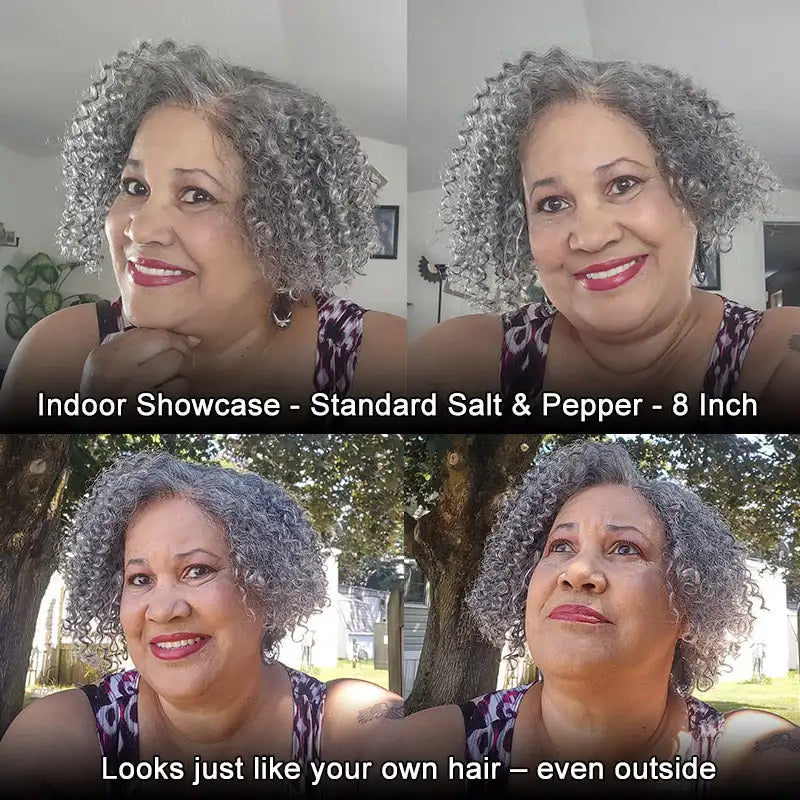Glueless Curly Bob Salt And Pepper Human Hair Wigs