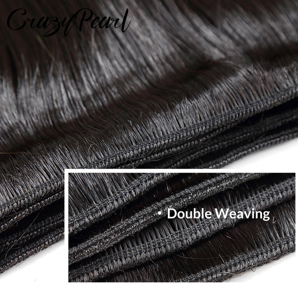 Brazilian Virgin Human Hair Bundles with HD Lace Frontal – Unprocessed Straight Weave