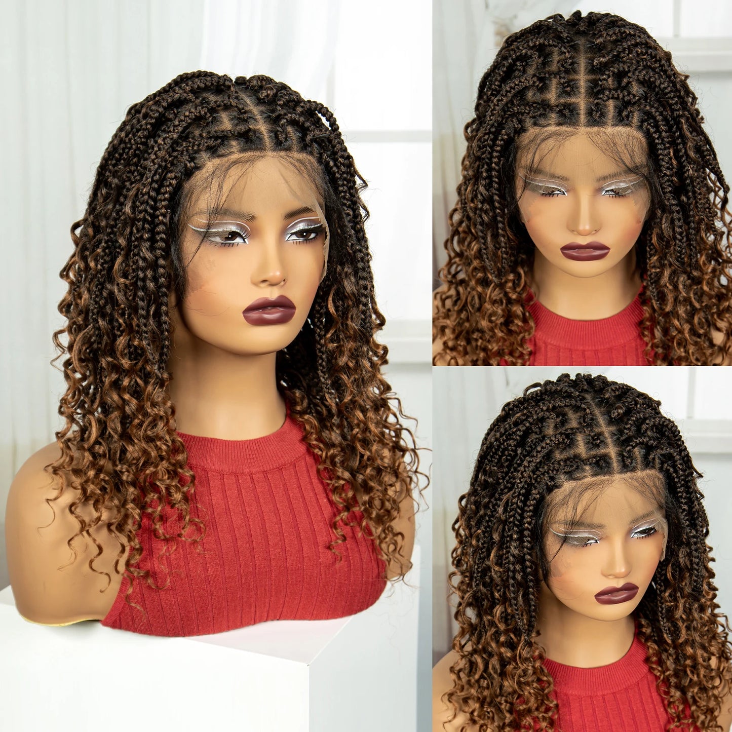 Synthetic Full Lace Knotless Box Braided Wigs