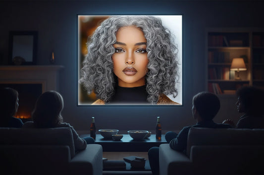 Glueless Salt & Pepper Water Wave Human Hair Wig