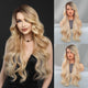 Synthetic Heat Resistant Lace Front HD Transparent Ombre  Body Wavy  with Bangs Wigs