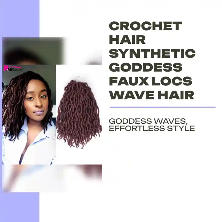 Crochet Hair Synthetic Goddess Faux Locs Wave Hair by@Outfy