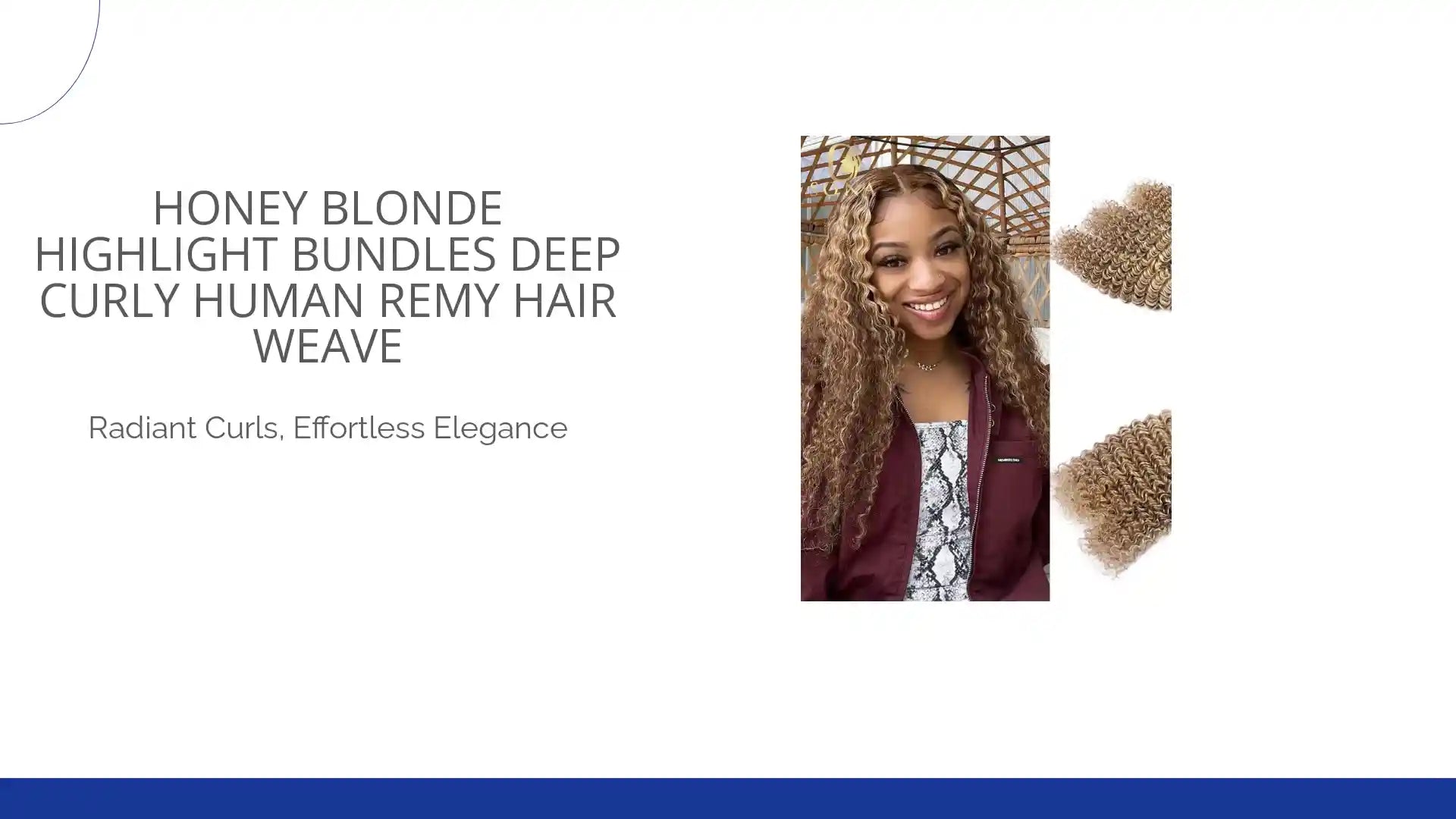 Honey Blonde Highlight Bundles Deep Curly Human Remy Hair Weave by@Outfy