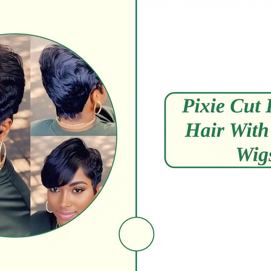 Pixie Cut Human Hair with Bangs Wigs by@Outfy
