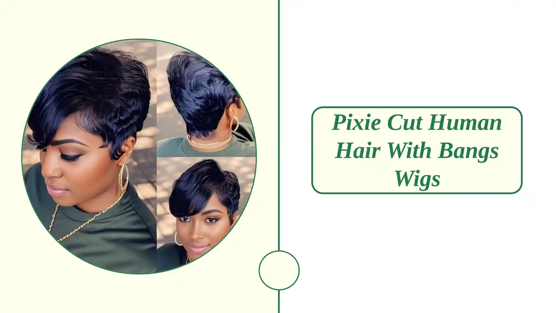 Pixie Cut Human Hair with Bangs Wigs by@Outfy