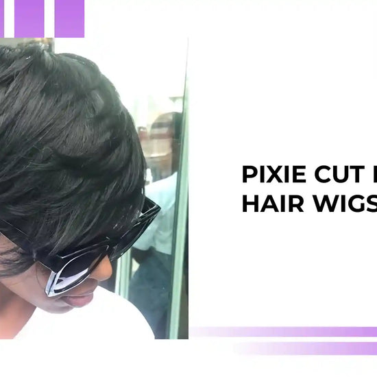 Pixie Cut Human Hair Wigs by@Outfy