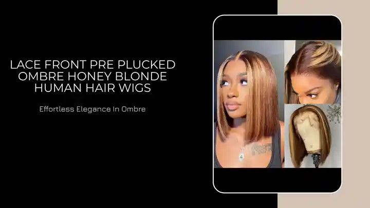 Lace Front Pre Plucked Ombre Honey Blonde Human Hair Wigs by@Outfy