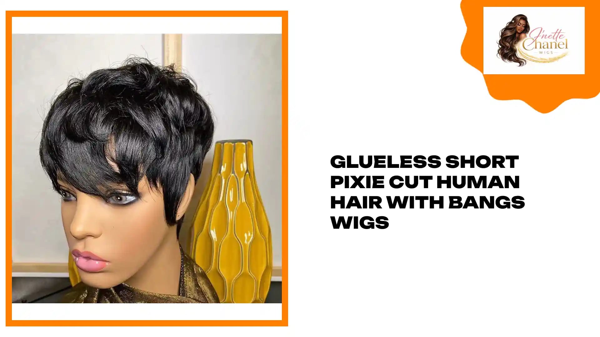Glueless Short Pixie Cut Human Hair With Bangs Wigs by@Outfy