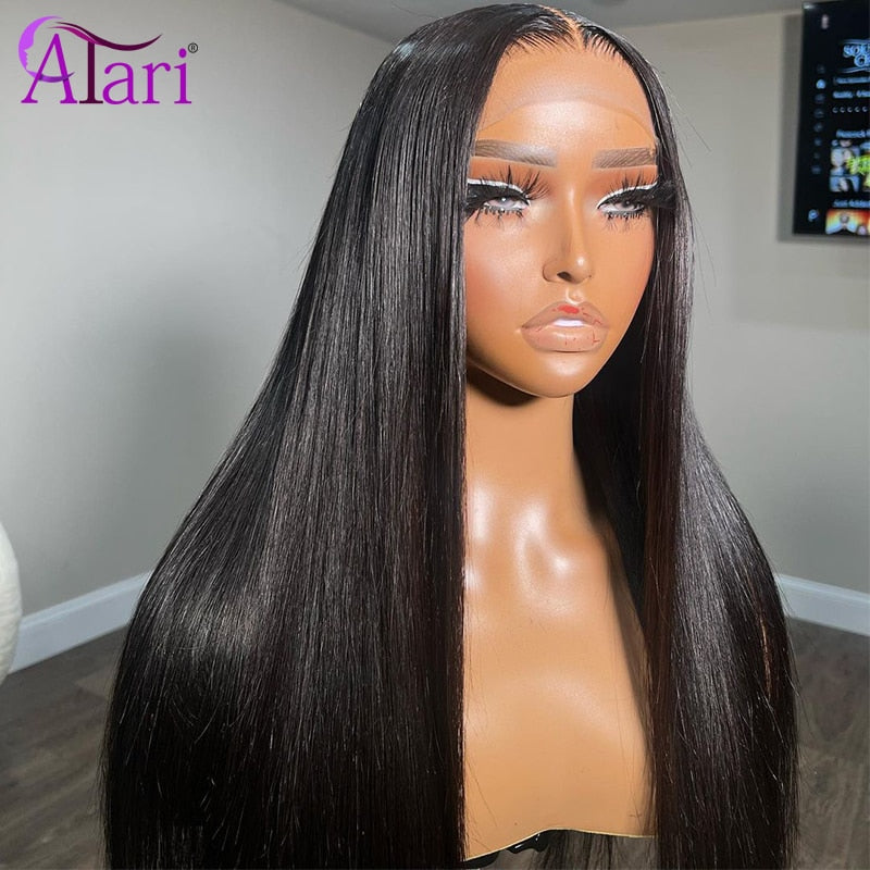 Lace Front Ginger Orange Straight Human Hair Pre-Plucked Wig
